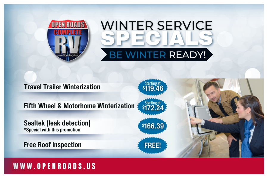 Open Roads Complete RV Service Winter Specials